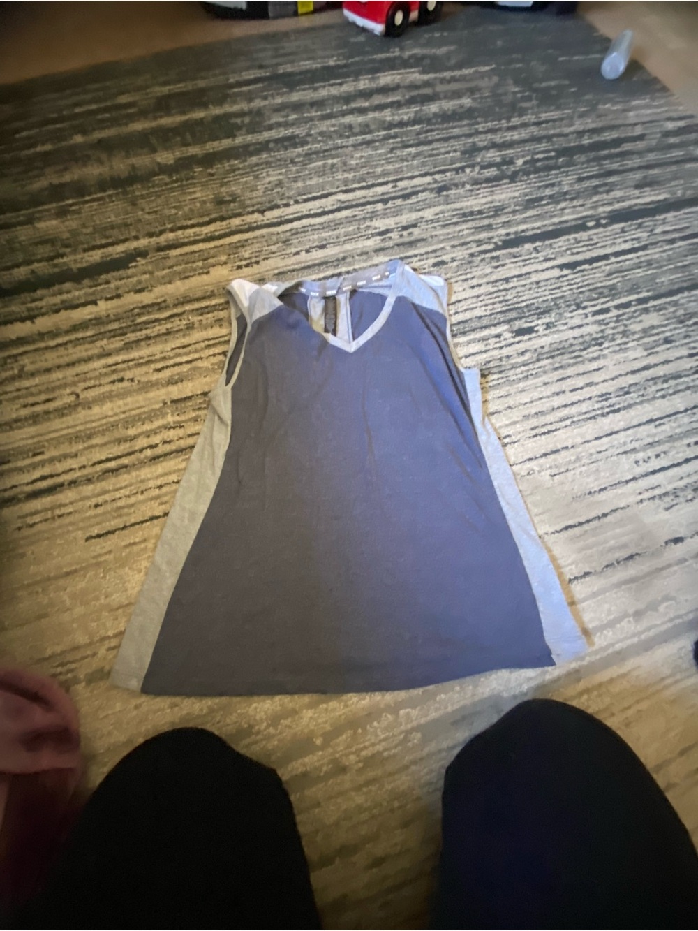 RBX Navy and Light Gray Colorblock Sleeveless A-Line Dress
